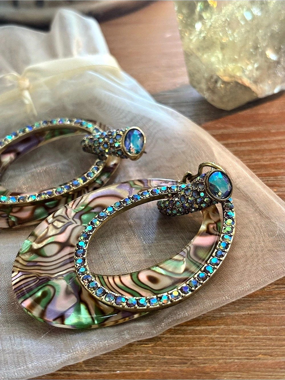 Heidi Daus Interchangeable Crystal Hoop and Drop Earring Set